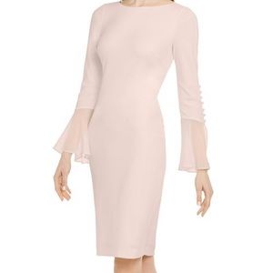 Calvin Klein Sheath Chiffon Bell Sleeves • Sz 2 • NWT!
